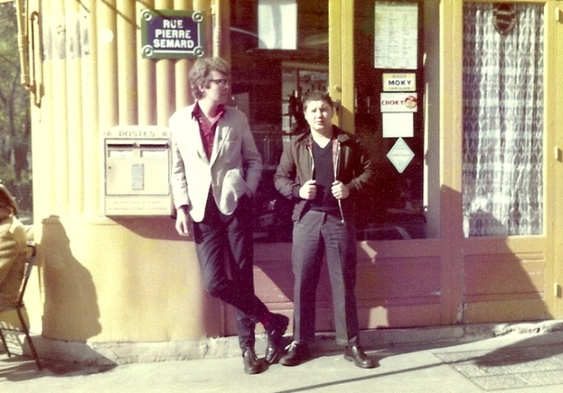 Wold you buy a car from these two? Johnny and The Baker in 1978.